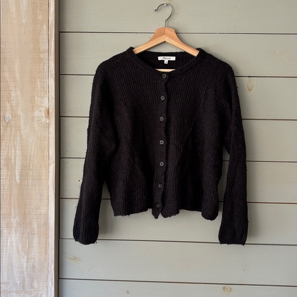 Madewell Bellaire Alpaca-Blend Cardigan – Black, Size M - Picture 4 of 8